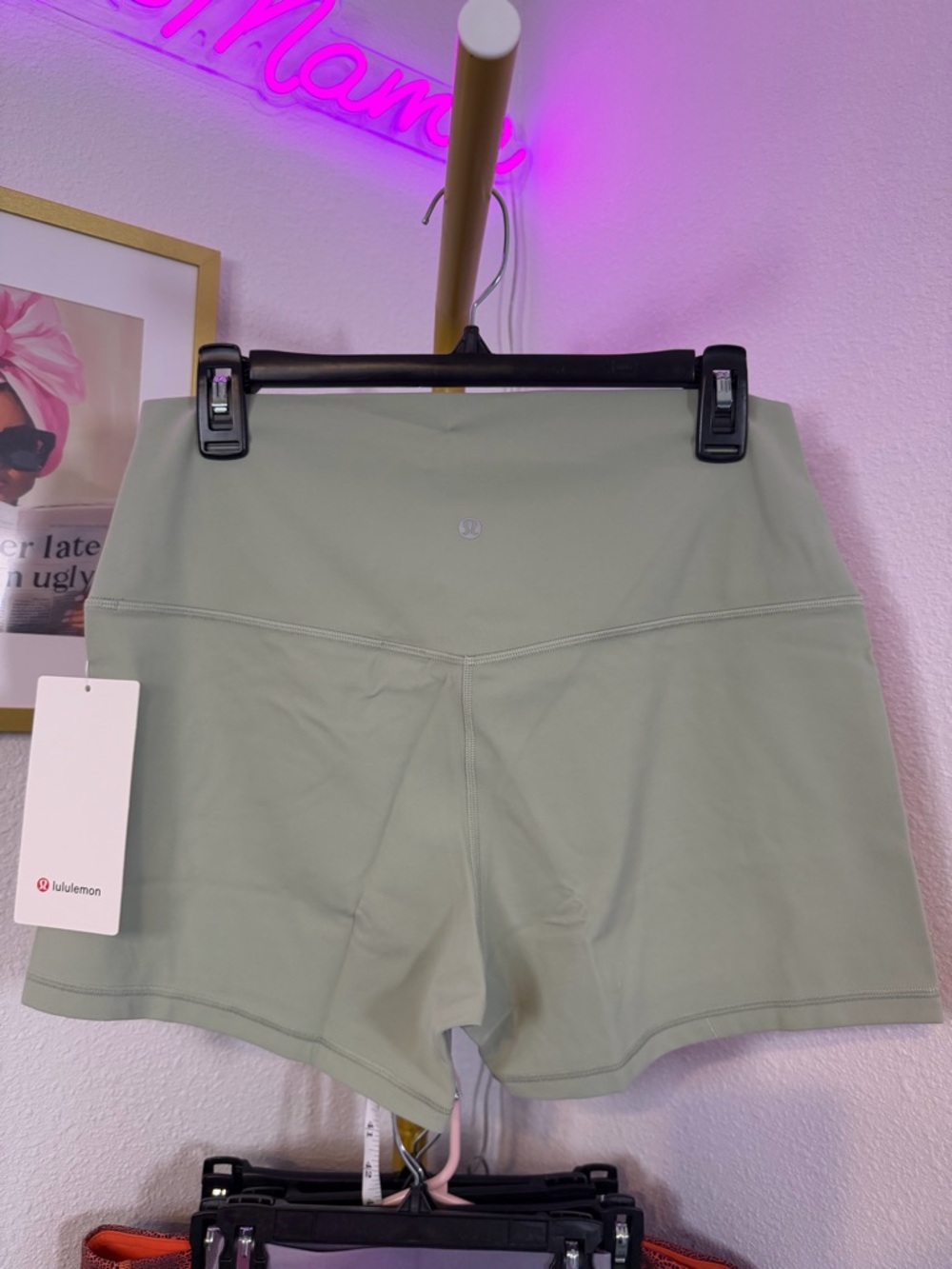 NWT Lululemon Align High-Rise Shorts 4” Size 14 Fog Green Nulu Yoga